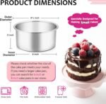 E-far 4 Inch Small Cake Pan Set of 3, Stainless Steel Mini Round Smash Cake Baking Pans, Non-Toxic & Healthy, Mirror Finish & Dishwasher Safe - Image 3