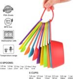 Measuring cups and spoons set of 12, Plastic Colorful Measuring Cups Meausuring Spoons Stackable for Measuring Dry and Liquid Ingredients Great for Baking and Cooking(Random Color) - Image 4