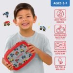 Bentgo Kids Prints Leak-Proof, 5-Compartment Bento-Style Kids Lunch Box - Ideal Portion Sizes for Ages 3-7, Durable, Drop-Proof, Dishwasher Safe, & PFAS & BPA-Free Materials (Trucks) - Image 4