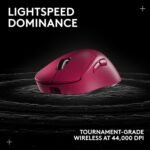 Logitech G PRO X Superlight 2 Wireless Gaming Mouse, 60g Pro-Grade with 5 Programmable Buttons, 44k DPI Sensor, 8kHz Report Rate, USB-C Charging for PC/Mac - Magenta - Image 5
