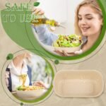 Remerry 100 Sets 23 oz Disposable Bowls with Lids Paper Meal Prep Containers Disposable Paper Food Containers Throw Away Lunch Salad Bowls for Restaurant Party Serving - Image 3