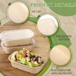 Remerry 100 Sets 23 oz Disposable Bowls with Lids Paper Meal Prep Containers Disposable Paper Food Containers Throw Away Lunch Salad Bowls for Restaurant Party Serving - Image 5