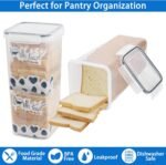 Tiawudi 2 Pack Bread Box, Plastic Bread Container, Bread Storage for Kitchen Counter, Bread Keeper with Airtight Lid, Tall Bread Saver, Sandwich Bread Holder, 5.6 Qt / 5.3L Each - Image 4