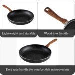 IMUSA USA Woodlook 8" Black Stone Fry Pan Handle and Speckled Nonstick Interior, 8" - Image 3