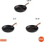 IMUSA USA Woodlook 8" Black Stone Fry Pan Handle and Speckled Nonstick Interior, 8" - Image 4
