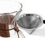 AGOGO Pour Over Coffee Maker Glass - 6/8/10 Cup Barista Kit with 304 Stainless Filter for Home, Office, Camping, Cafes - Easy Clean Coffee Dripper Set (Rag&Brush Included) (8 Cup/28 oz) - Image 3