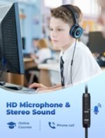 iClever Kids Headphones with Cord, 85/94dB Safe Volume Tech, Bending Resistance Durable, Foldable, Stereo Sound 3.5mm Jack Wired Headphones for Kids Boys Girls Tablet/Travel/School, HS14 - Image 3