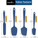 Silicone Spatula Set - 4-Piece Rubber Spatulas Silicone Heat Resistant 600°F for Everyday Task - Seamless Design Kitchen Spatulas for Nonstick Cookware - Royal Blue - Image 3