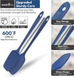 Silicone Spatula Set - 4-Piece Rubber Spatulas Silicone Heat Resistant 600°F for Everyday Task - Seamless Design Kitchen Spatulas for Nonstick Cookware - Royal Blue - Image 7