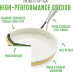GreenLife Artisan Healthy Ceramic Nonstick, 1QT and 2QT Saucepan Pot Set with Lids, Stainless Steel Handle, Induction, PFAS-Free, Dishwasher Safe, Oven Safe, Yellow - Image 5