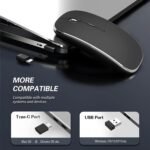 Wireless Mouse Chargeable Portable Silent USB-A and Type-C Dual Mode Wireless Mouse 3 Adjustable DPI for Laptop, Mac, Android, PC (Q23S Black) (Black) - Image 3