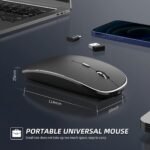 Wireless Mouse Chargeable Portable Silent USB-A and Type-C Dual Mode Wireless Mouse 3 Adjustable DPI for Laptop, Mac, Android, PC (Q23S Black) (Black) - Image 4