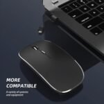 Wireless Mouse Chargeable Portable Silent USB-A and Type-C Dual Mode Wireless Mouse 3 Adjustable DPI for Laptop, Mac, Android, PC (Q23S Black) (Black) - Image 5