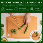 Kikcoin Wood Cutting Board, Cutting Boards for Kitchen Dishwasher Safe Non-slip Chopping Board with Juice Groove, Wood Fiber Composite Cutting Board with Hanging Hole, 14.6"*10.8" - Image 4