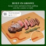 Kikcoin Wood Cutting Board, Cutting Boards for Kitchen Dishwasher Safe Non-slip Chopping Board with Juice Groove, Wood Fiber Composite Cutting Board with Hanging Hole, 14.6"*10.8" - Image 5
