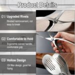 Kitchen Metal Tongs, Heat-Resistant Stainless Steel Cooking Tongs, Stable Clamping and Flipping Performance, Tongs for Cooking, Steak,Bread,Pizza and BBQ - Image 6