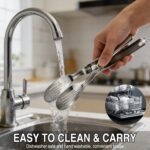 Kitchen Metal Tongs, Heat-Resistant Stainless Steel Cooking Tongs, Stable Clamping and Flipping Performance, Tongs for Cooking, Steak,Bread,Pizza and BBQ - Image 7