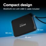 Crucial X9 4TB Portable SSD, Up to 1050MB/s, USB 3.2 USB-C, External Solid State Drive, Compatible with Windows, Mac, & Android, Reliable Storage for Games, Files, & Backups, Black - CT4000X9SSD902 - Image 4