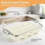 2-Pack 12-Cup Silicone Cupcake Pan, Nonstick Flexible Muffin Pan, Dishwasher Safe Muffin Tray with Handles, Seamless Silicone Muffin Tin for Baking Egg Bites & Cupcakes - Image 5