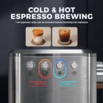 Espresso Machine with Rapid Cold Brew, Hot & Iced Coffee Machine, Espresso Maker with Milk Frother Steam Wand, One Touch Control with 41oz Water Tank for Latte, Cappuccino, Gift - Image 5