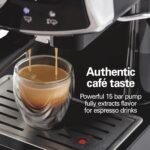 Hamilton Beach Slide & Lock Espresso Machine With Milk Frother Steam Wand For Cappuccino & Latte, 15 Bar Pump and Two Spouts, Removable Reservoir, Compact, Retro Design, Black (40730) - Image 4