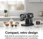 Hamilton Beach Slide & Lock Espresso Machine With Milk Frother Steam Wand For Cappuccino & Latte, 15 Bar Pump and Two Spouts, Removable Reservoir, Compact, Retro Design, Black (40730) - Image 8