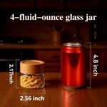 6-Pack 4 fl oz Stackable Airtight Glass Canisters with Acacia Lids - Small Mason Jars for Overnight Oats, Spice Storage, Herb Keepers, Pantry Organization and Dry Food Storage - Image 3