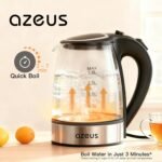 AZEUS Fast Boil Electric Water Kettle, 1.8L Large Capacity with Auto Shut-Off and Boil-Dry Protection, BPA-Free Borosilicate Glass &Stainless Steel - Image 3