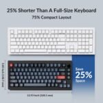 Keychron V1 Max 75% RGB Custom Mechanical Keyboard, 2.4Ghz/Bluetooth 5.1/Wired QMK/VIA Programmable Macro, Hot-Swappable Gateron Jupiter Red Switch Gasket Mount for Mac Windows Linux - Image 4