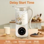 48 oz Nut Milk Maker Machine with 16 Blades, 8 in 1 Automatic Homemade Almond, Oat, Soy, Plant-Based Milk and Dairy Free Beverages, Almond Maker, Self-cleaning, Keep Warm/24-Hour Delay - Image 4