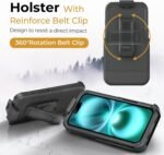 MOTIVE Designed for iPhone 16 Case with Belt Clip, Magnetic Case Magsafe Compatible, Heavy Duty and Quad Layer Military Grade Protection for iPhone16 Holster, 6.1" | Black - Image 3