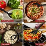 2 Pack Large Silicone Cooking Spoon with Measuring Mark, Premium Non-Stick Solid and Slotted Serving Spoons Set, Heat Resistant Kitchen Utensils for Mixing, Stirring, Scooping, Scraping - Image 5