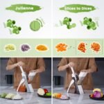 SupMaKin Upgrade Safe Mandoline Slicer, Vegetable Chopper, Potato Slicer 4 Modes Adjustable Thickness Food Cutter, Kitchen Chopping Artifact (6 in 1 Green) - Image 4