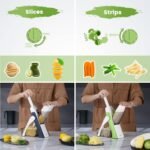 SupMaKin Upgrade Safe Mandoline Slicer, Vegetable Chopper, Potato Slicer 4 Modes Adjustable Thickness Food Cutter, Kitchen Chopping Artifact (6 in 1 Green) - Image 5