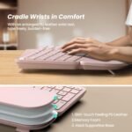 Nulea RT05 Wireless Ergonomic Keyboard, Split Keyboard with Wrist Rest, USB-C Charging, 7-Color Backlight, Natural Typing, Bluetooth and USB Connectivity, Compatible with Windows,Mac(Pink) - Image 6