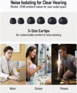 Vibes 201MC Wired Earbuds in Ear Headphones with Mic, USB C to 3.5mm Adapter & Braided Cord, Noise Isolating Bass Driven Earphones, Carry Case, Ear Buds Tips, 3.5mm Jack (Clear Brown) - Image 5