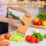 Vegetable Slicer Handheld,Portable Veggie Slicer Handheld,for Potato Chips, Mini Mandoline Slicers for Vegetables, Fruits, Cheese, Cucumber Slicers Thin, Orange - Image 4