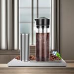 25oz Cold Brew Coffee Maker 4 Cup Capacity Tea Maker, Iced Coffee Pot, Cold Heat Resistant Borosilicate Glass Carafe, Stainless Steel Mesh Filter Basket and Black Freshness Lid - Image 4