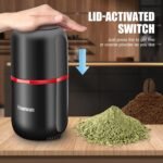 COOL KNIGHT Herb Grinder [large capacity/fast/Electric ]-Spice Herb Coffee Grinder with Pollen Catcher/- 7.5" (Black) - Image 4