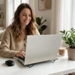 Laptop Cooling Pad Stand with Cooling Mesh, Height Adjustable Metal Laptop Stand for Desk，Ergonomic Notebook Riser Fits Most 10-16 Inch Laptops - Image 7