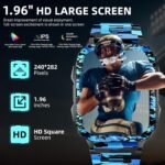 Military Smart Watches for Men (Make/Answer Call) with LED Flashlight 1.96" Screen 430mAh Fitness Tracker with Sport Modes Heart Rate Sleep Monitor Rugged Smartwatch for iPhone Android - Image 5