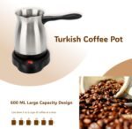 Gugxiom 600ml Electric Turkish Coffee Pot, Stainless Steel Turkish Coffee Maker, Heating Tea Maker Kettle For Home Travel - Image 4