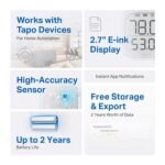Tapo Smart Temperature and Humidity Monitor, 2.7" E-Ink Display, Swiss-Made Sensor, Real-Time Notification, Visual Graphics, Hub Required, White (T315) - Image 3
