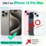 TUCCH Case Wallet for iPhone 15 Pro Max, RFID Blocking 4 Card Holder Kickstand Shockproof TPU Inner Case, PU Leather Magnetic Flip Folio Cover, Black - Image 3