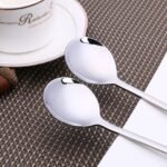 IQCWOOD Spoons, 8 Pieces Korean Spoon, 8.5 Inch Stainless Steel Table Soup Spoons with Long Handles for Home, Kitchen, or Restaurant Flatware Set - Image 5