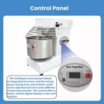 10QT/10L Commercial Stand Dough Mixer, Industrial 110V Stainless Steel Bread Maker Electric Spiral Kneader Flour Kneading Mixing Machine for Bakeries Pizzerias Dual Speeds - Image 3