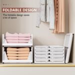 CTSNSLH 5 Pack Closet Organizers Storage Box, Closet Storage Stackable Storage Bins, Plastic Drawer Basket for Wardrobe Cupboard Kitchen Bathroom Office, White - Image 4