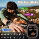 Military Smart Watches Built-in GPS, 100+ Sport Modes for Men with, Smartwatch for Android Phones and iPhone, 1.75" HD Screen Bluetooth Call 24/7 Heart Rate/Sleep/Stress - Image 4