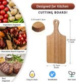 Lounsweer 6 Pcs Thicken Cutting Board Bulk Wood Board for Chopping Serving Charcuterie Material for Laser Engraving Mother' Day Wedding Housewarming Gift(Acacia) - Image 3