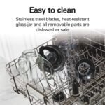 Hamilton Beach Power Elite Blender for Smoothies with 3-Cup Vegetable Chopper, Mini Food Processor, 40oz Glass Jar, 12 Functions for Puree, Ice Crush, Black and Stainless Steel (58149) - Image 4